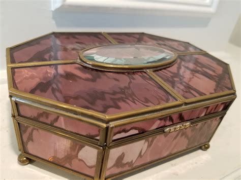 Metal and Glass Jewelry Box 